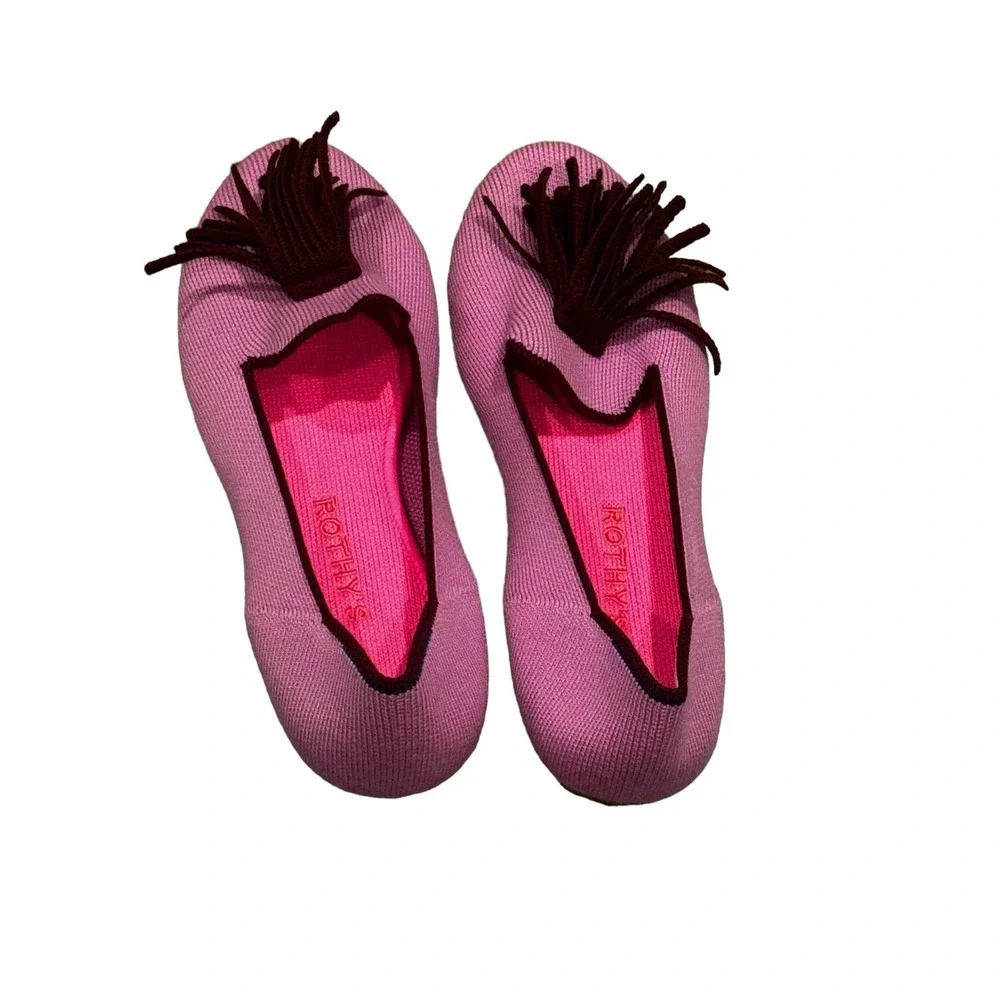 Rothy's The Merino Wool Tassel Slip On Loafer Flat Lavender Size W7 NWOB - Picture 6 of 8